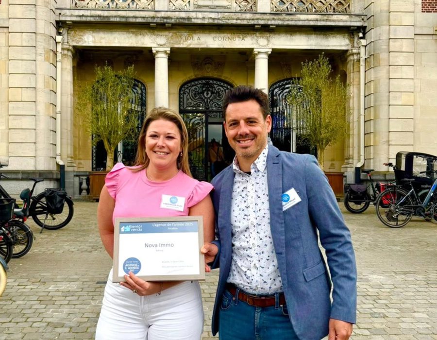 Élodie et Mickaël à la remise des prix à Bruxelles